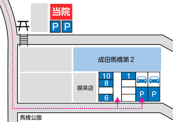 むかい猫と犬の病院 駐車場地図